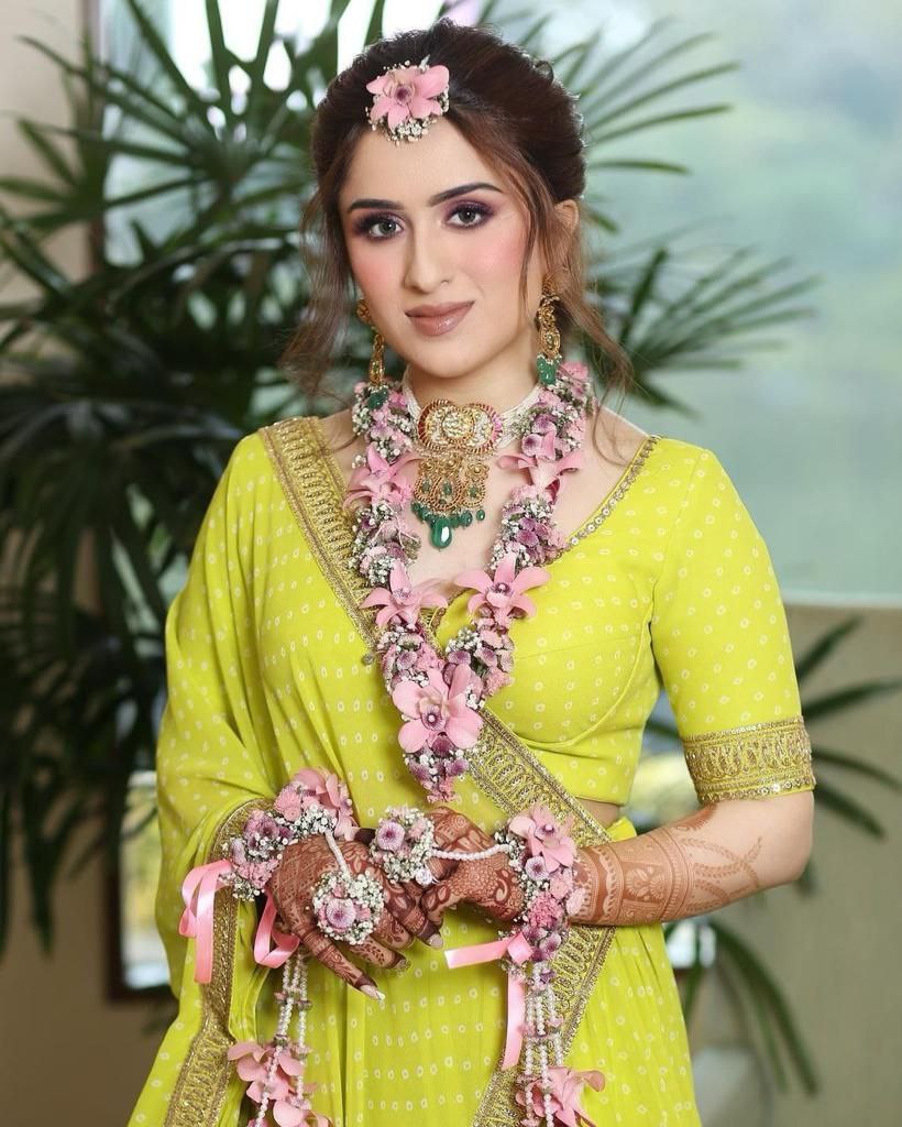Haldi Wear Yellow Color Flared Lehenga Choli