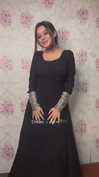 Black Designer Floor-Length Anarkali Set with Sequin Work Dupatta