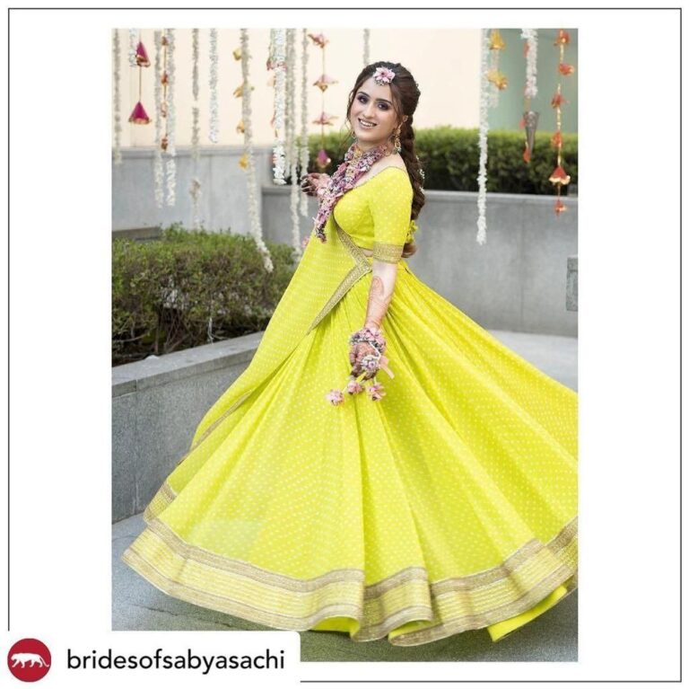 Haldi Wear Yellow Color Flared Lehenga Choli