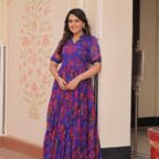 Blue Color Georgette With Print Gown