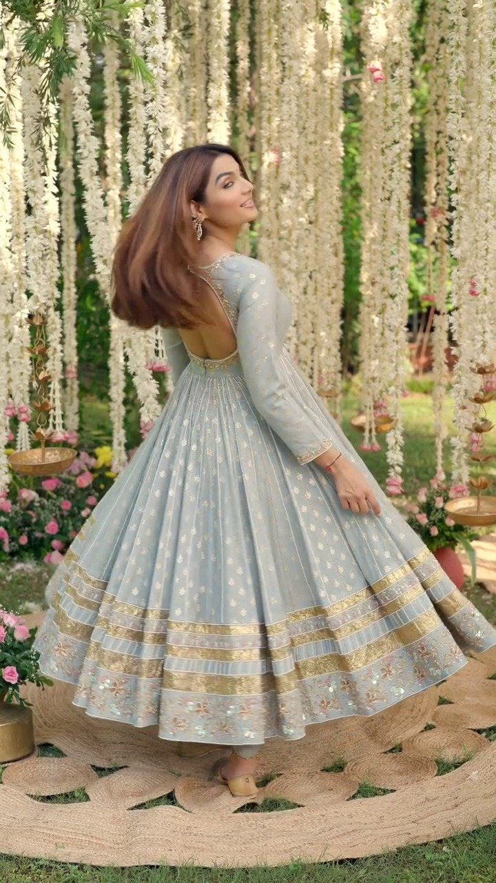 Designer Party Wear Light Green Anarkali Suit
