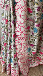Floral Embroidered Cotton Handloom Saree