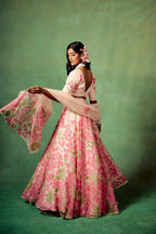 White Color Flower Printed Lehenga Choli