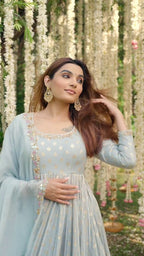 Designer Party Wear Light Green Anarkali Suit