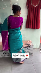 Dual Tone Soft Silk Look Saree with Rich Zari Border