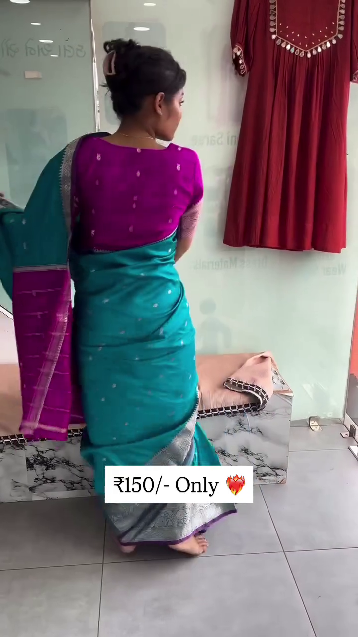 Dual Tone Soft Silk Look Saree with Rich Zari Border