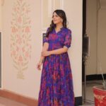 Blue Color Georgette With Print Gown